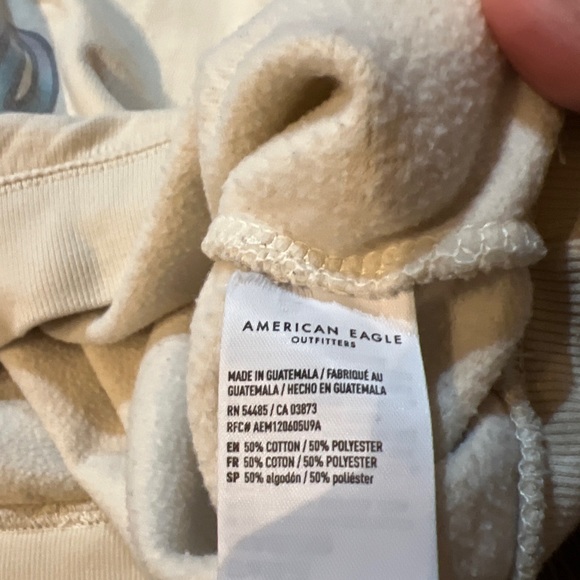 American Eagle Pink Floyd Long Sleeve Cropped Cream Sz Medium Sweatshirt Soft - Picture 5 of 7